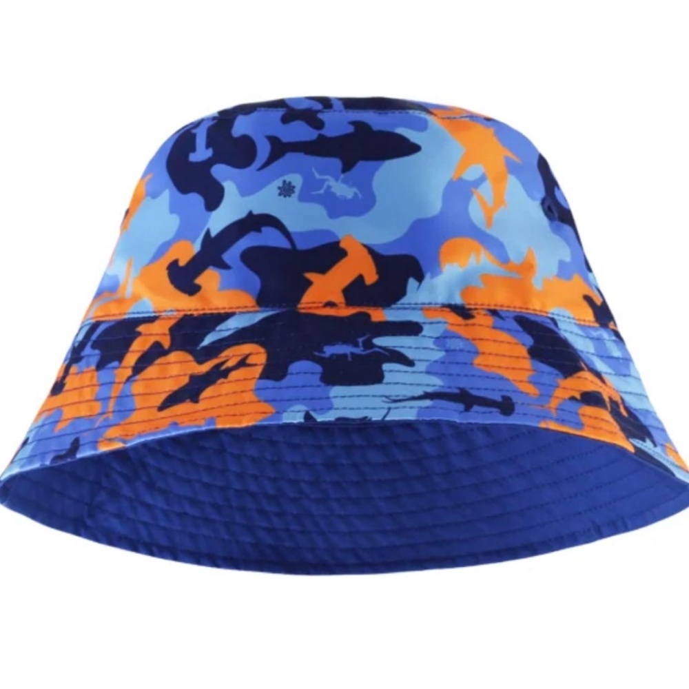 🟡Blue and Orange Camo Sun Bucket Hat